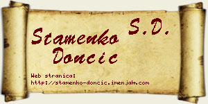 Stamenko Dončić vizit kartica